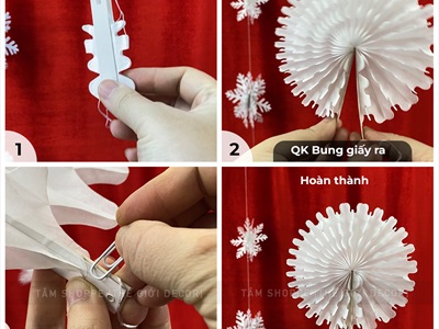 Giấy xếp Bông tuyết - Tuyết nhũ Trắng (Nhiều kiểu - Nhiều Size) GIAYXEP-01